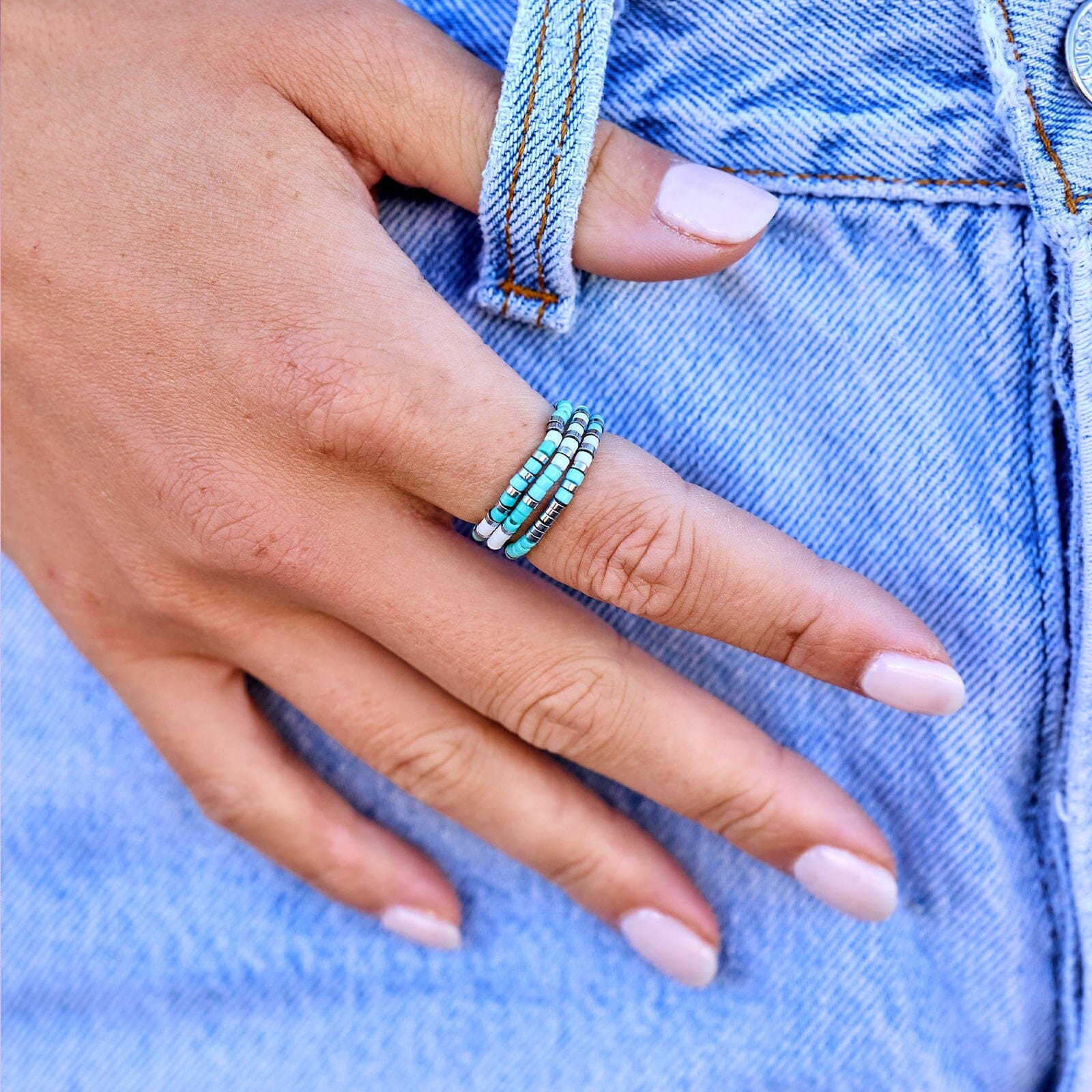 Seafoam Dream Stretch Ring Set of 3 - Image 2